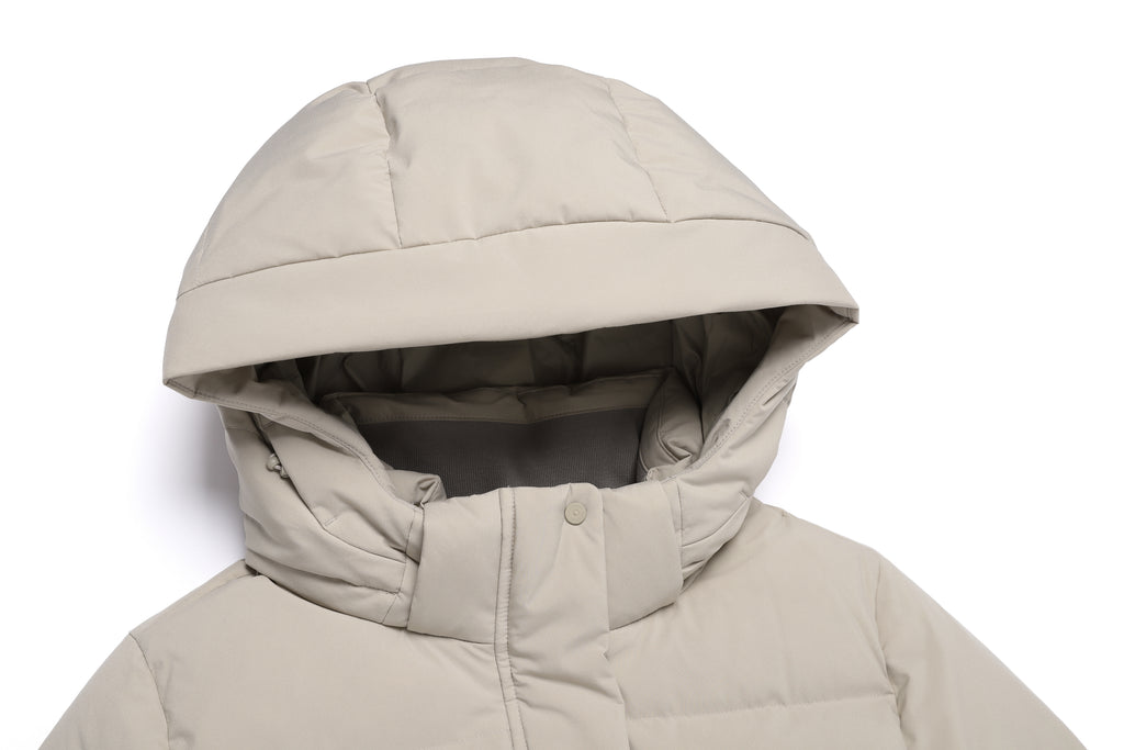 Women's Mid-Length Detachable Hood Goose Down Jacket