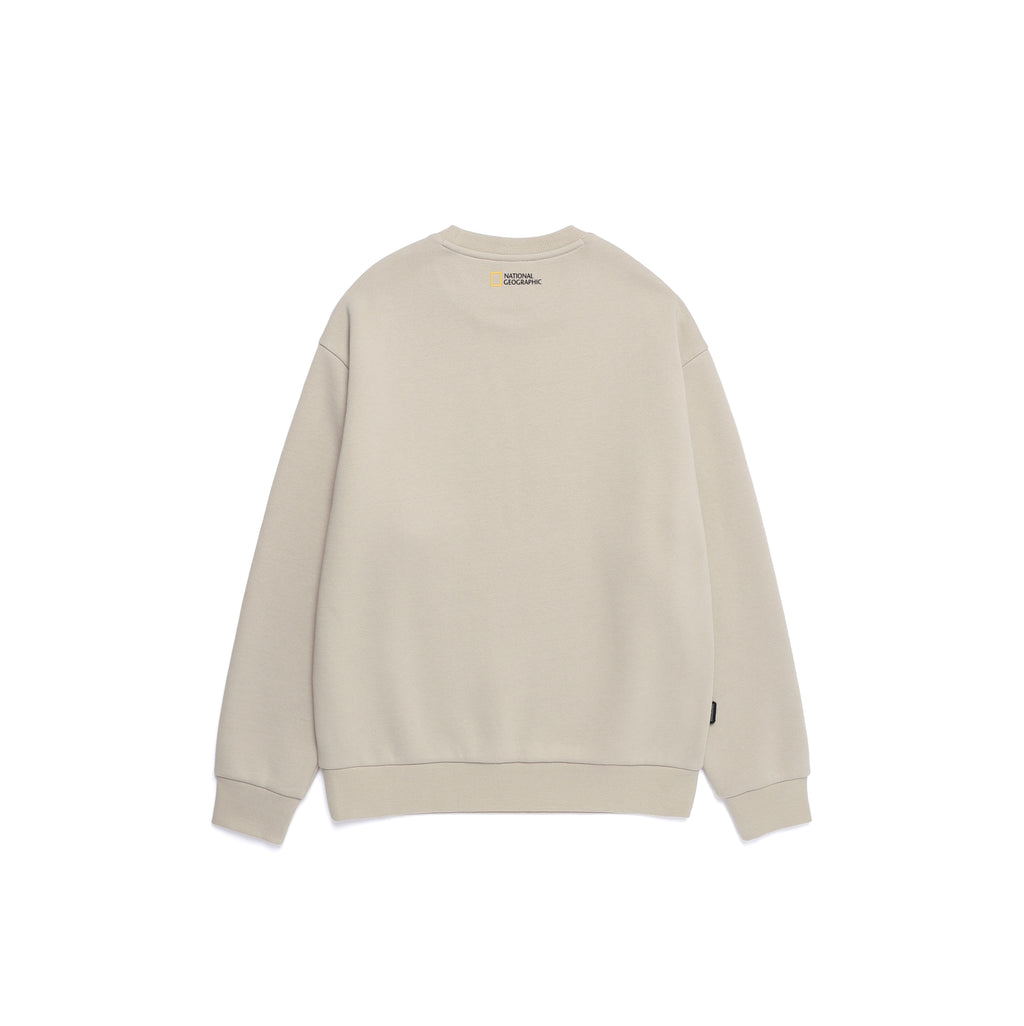 Unisex Treasure Crew Graphic Fleece Sweatshirts- Beige
