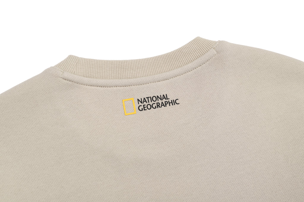 Unisex Treasure Crew Graphic Fleece Sweatshirts- Beige
