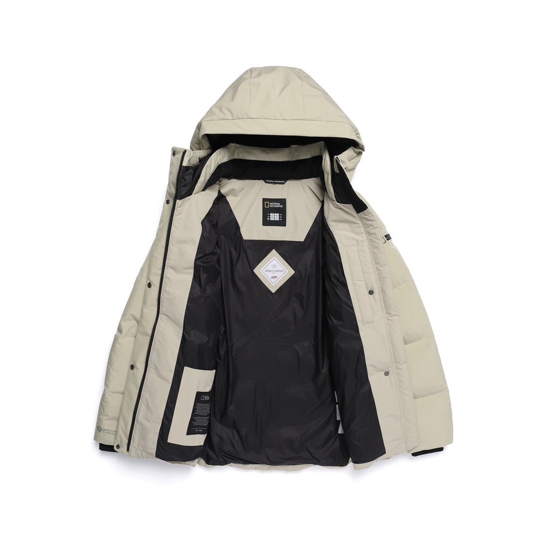 WOMEN'S ATLAS WINDSTOPPER BY GORE-TEX LABS 2L GOOSE MIDDLE DOWN JACKET- MOURNING BEIGE