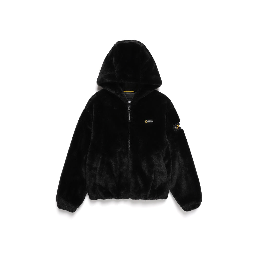Kids Eco Fur Hooded Jacket