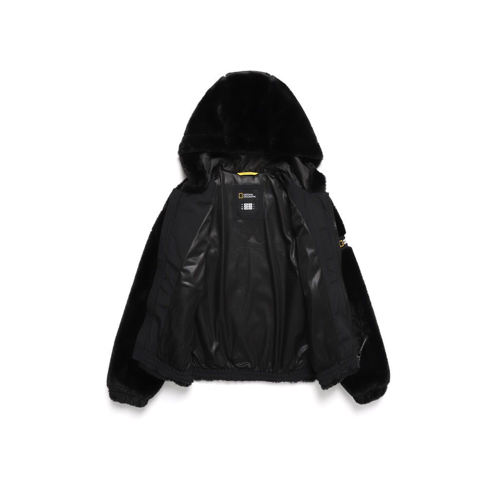 Kids Eco Fur Hooded Jacket