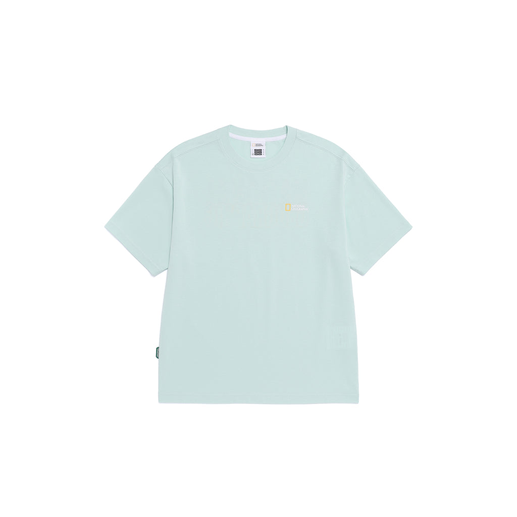 Unisex Castor Coolmax Eco Lettering Graphic Semi-Overfit T-shirt- Mint