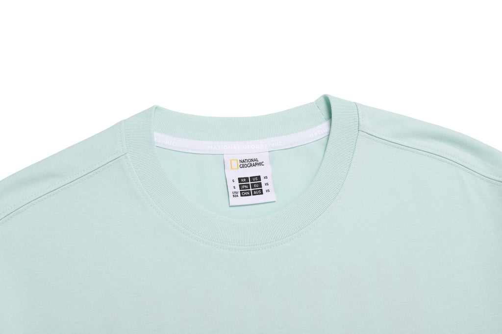 Unisex Castor Coolmax Eco Lettering Graphic Semi-Overfit T-shirt- Mint