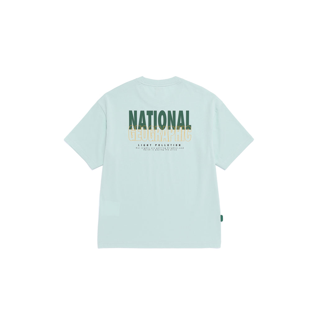 Unisex Castor Coolmax Eco Lettering Graphic Semi-Overfit T-shirt- Mint
