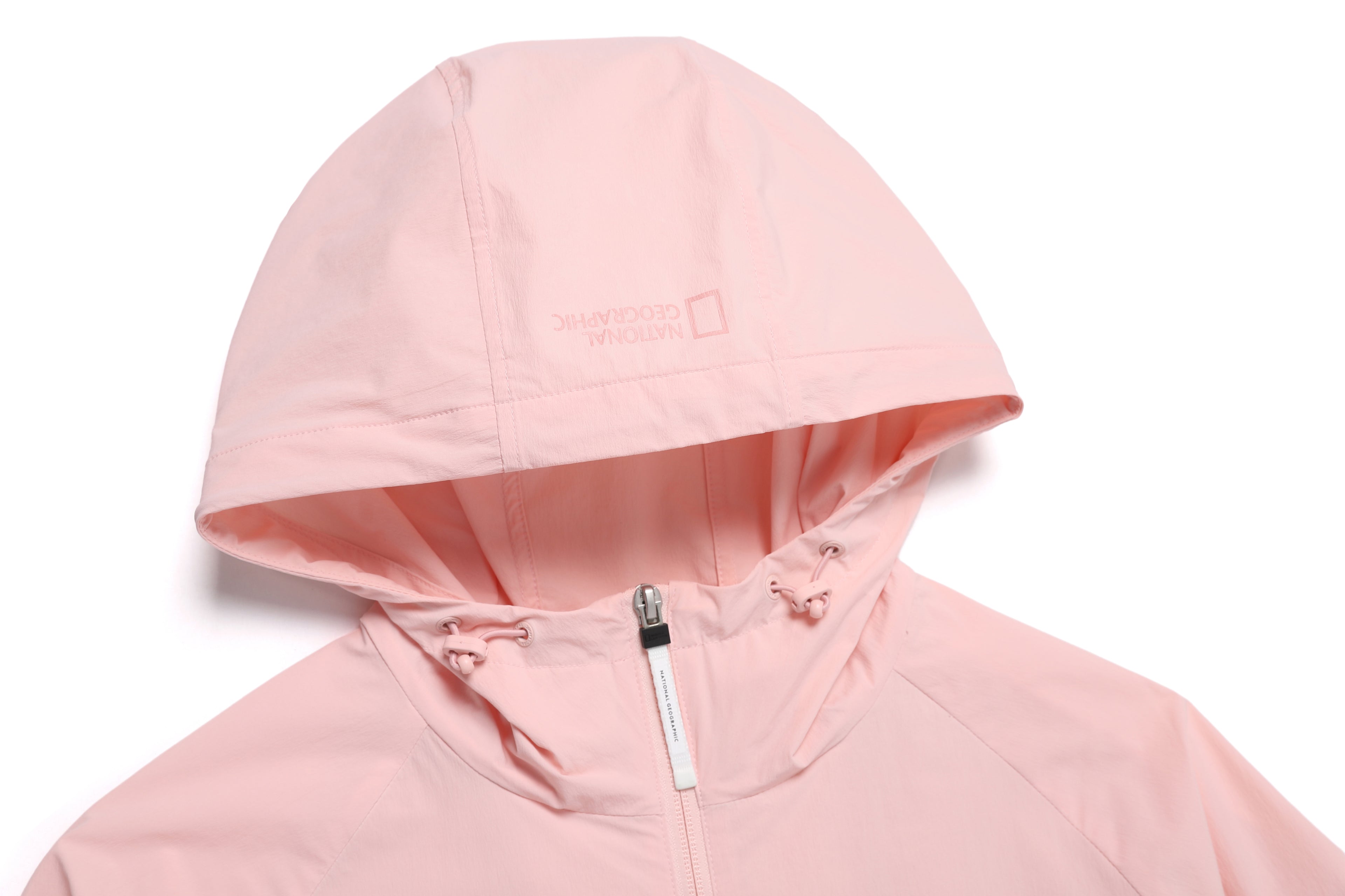 Women'S Adelie Light Woven Stretch Full Zip Up Hooded Jacket- L/Pink