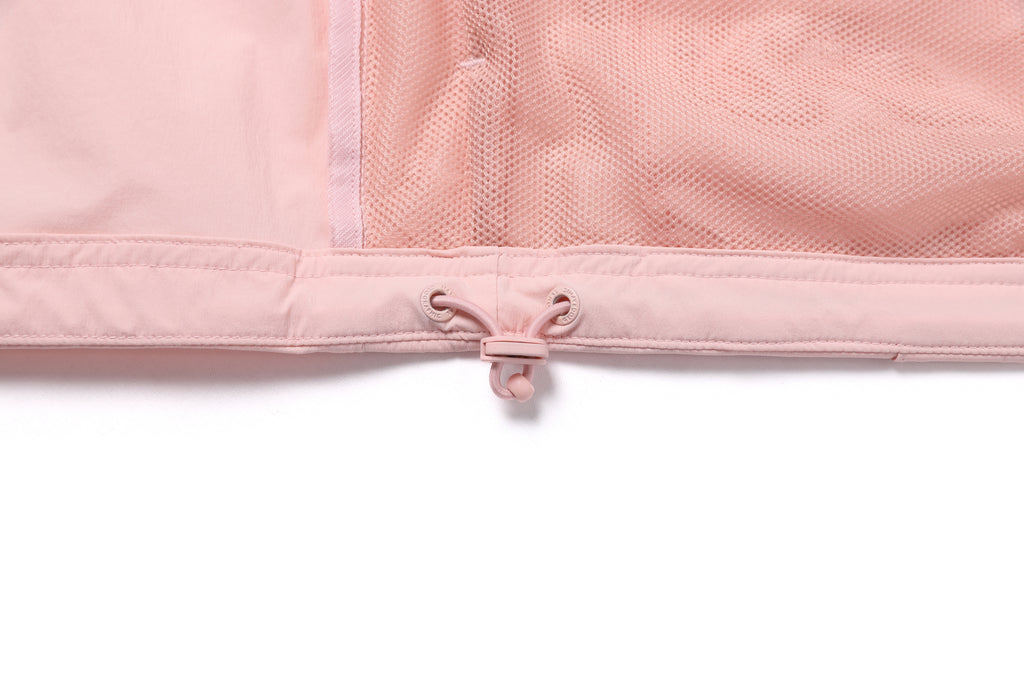 Women'S Adelie Light Woven Stretch Full Zip Up Hooded Jacket- L/Pink