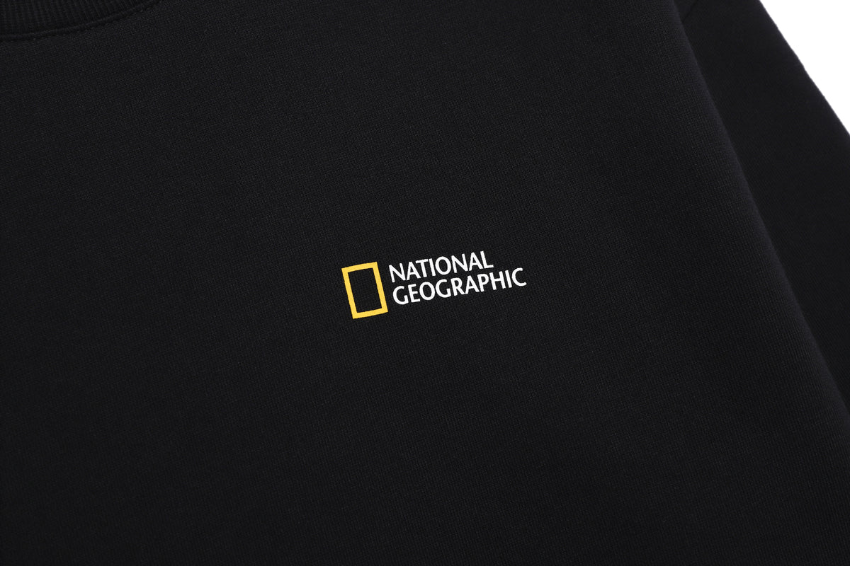 Unisex Treasure Crew Graphic Fleece Sweatshirts- Black