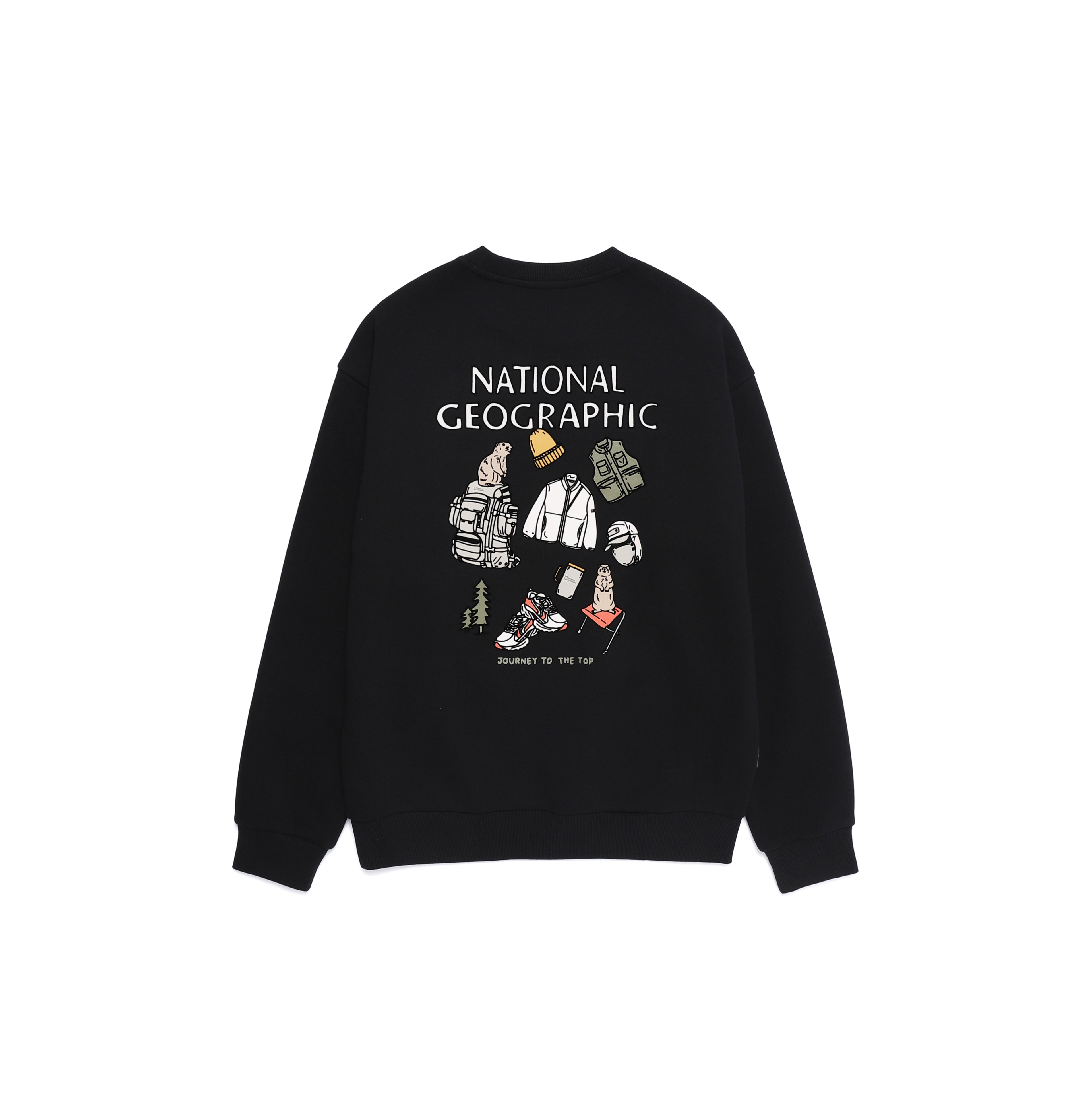 Unisex Treasure Crew Graphic Fleece Sweatshirts- Black