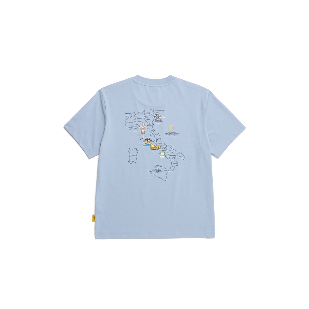 Unisex Crow Cool Max World Map Basic Fit Ss T-Shirt- White