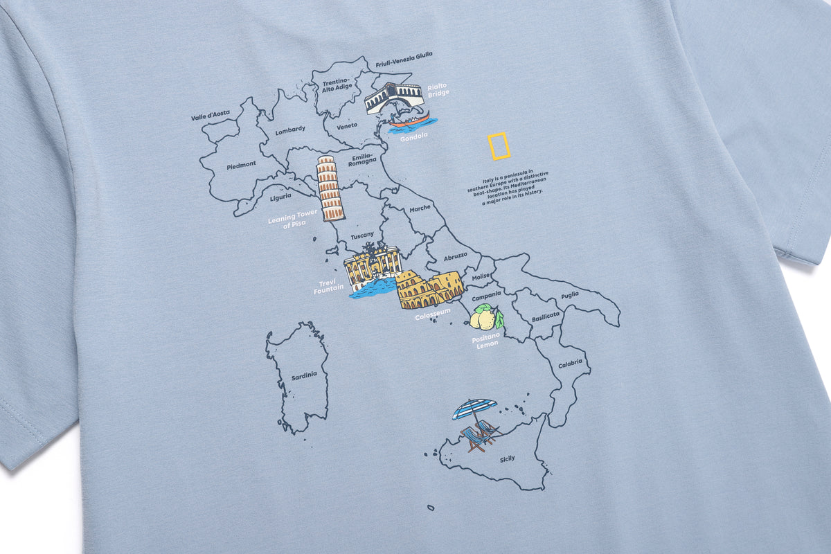 Unisex Crow Cool Max World Map Basic Fit Ss T-Shirt- White