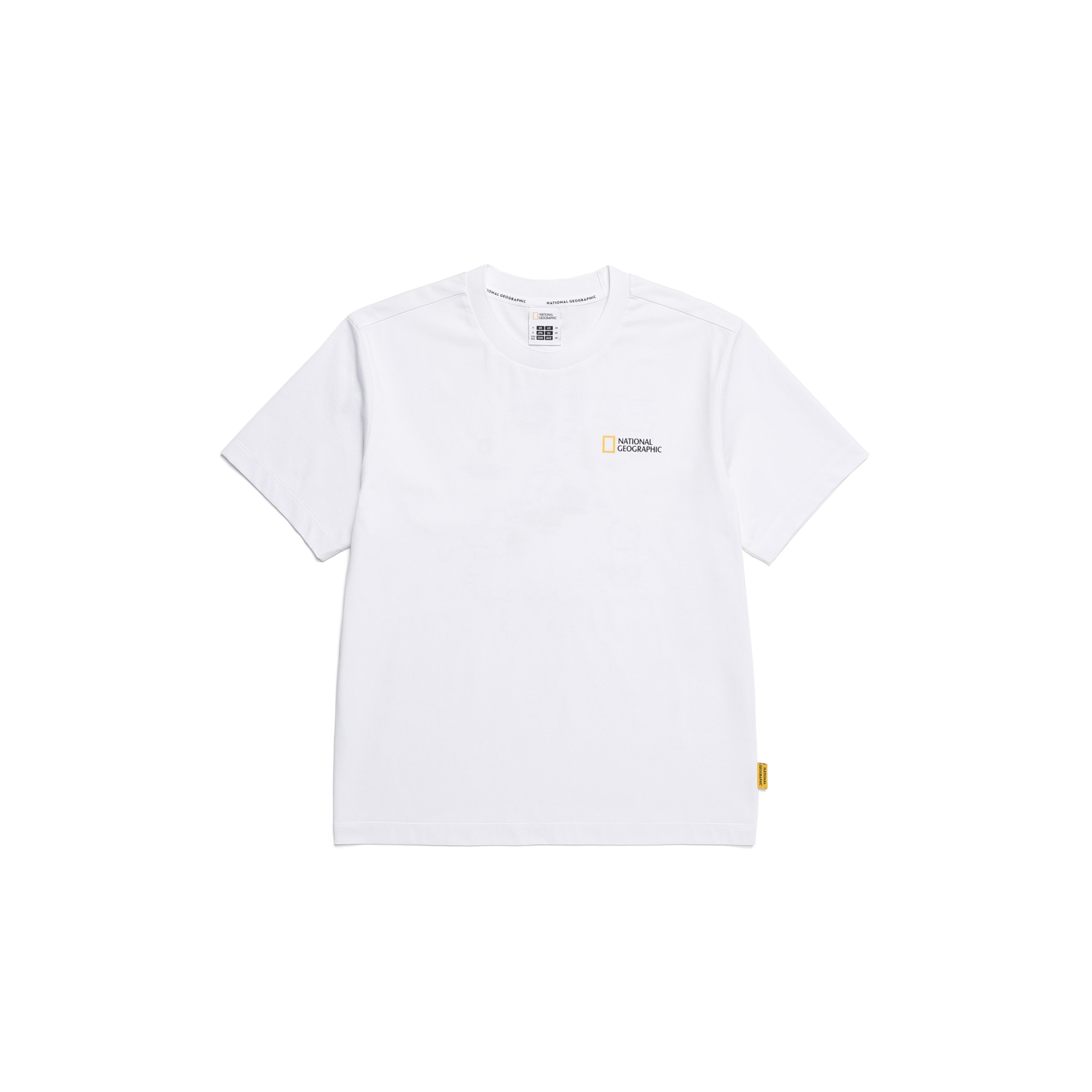 Unisex Crow Cool Max World Map Basic Fit Ss T-Shirt- White