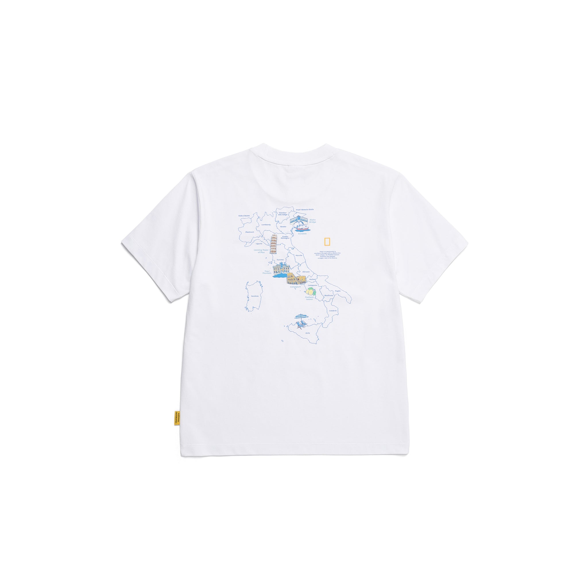 UNISEX CROW COOL MAX WORLD MAP BASIC FIT SS T-SHIRT- WHITE