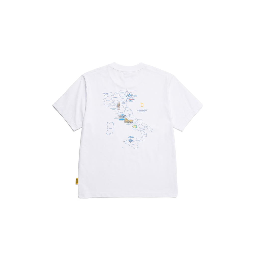 Unisex Crow Cool Max World Map Basic Fit Ss T-Shirt- White