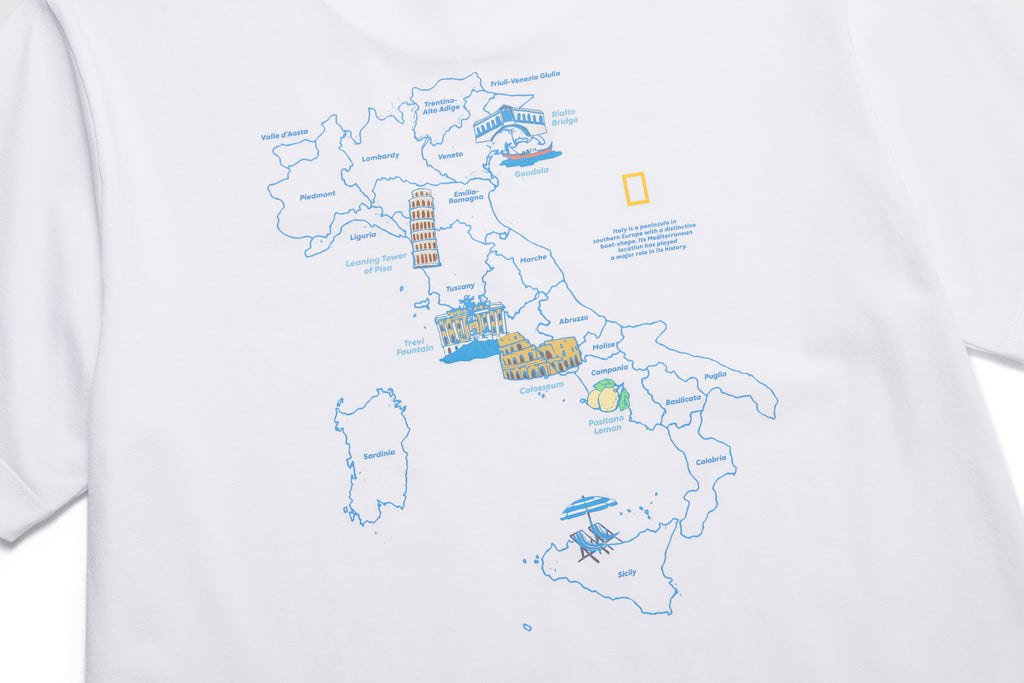 Unisex Crow Cool Max World Map Basic Fit Ss T-Shirt- White