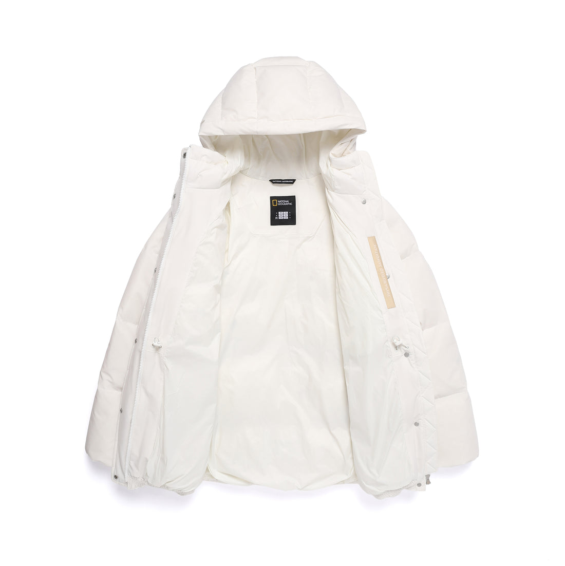 WOMEN'S MID-STRING HOODED DUCK DOWN JACKET- O/WHITE