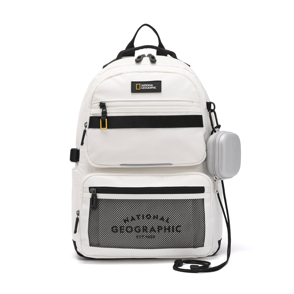 Optimus Kids Backpack With Pouch- Ivory