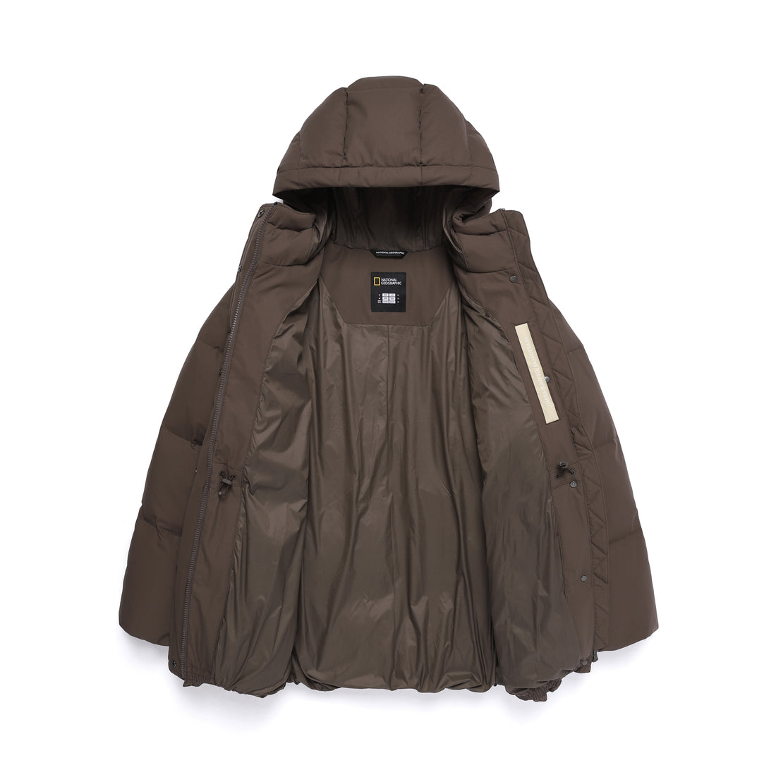 WOMEN'S MID-STRING HOODED DUCK DOWN JACKET- BROWN