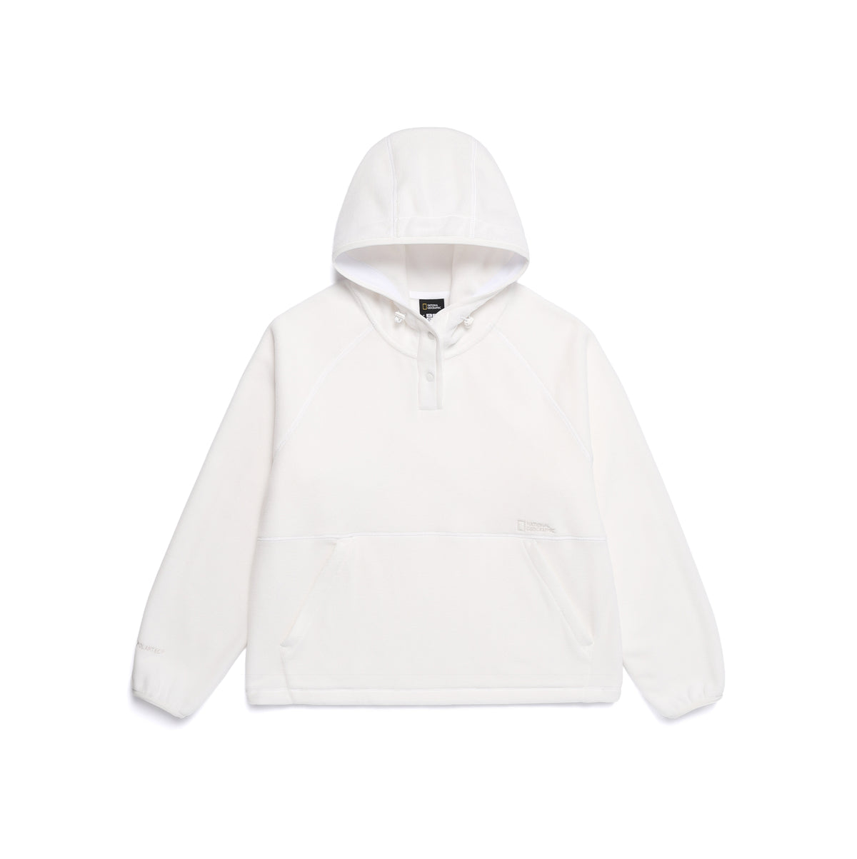Women'S [Polartec] Naos Fleece Half Zip Up Hoodie- O/White