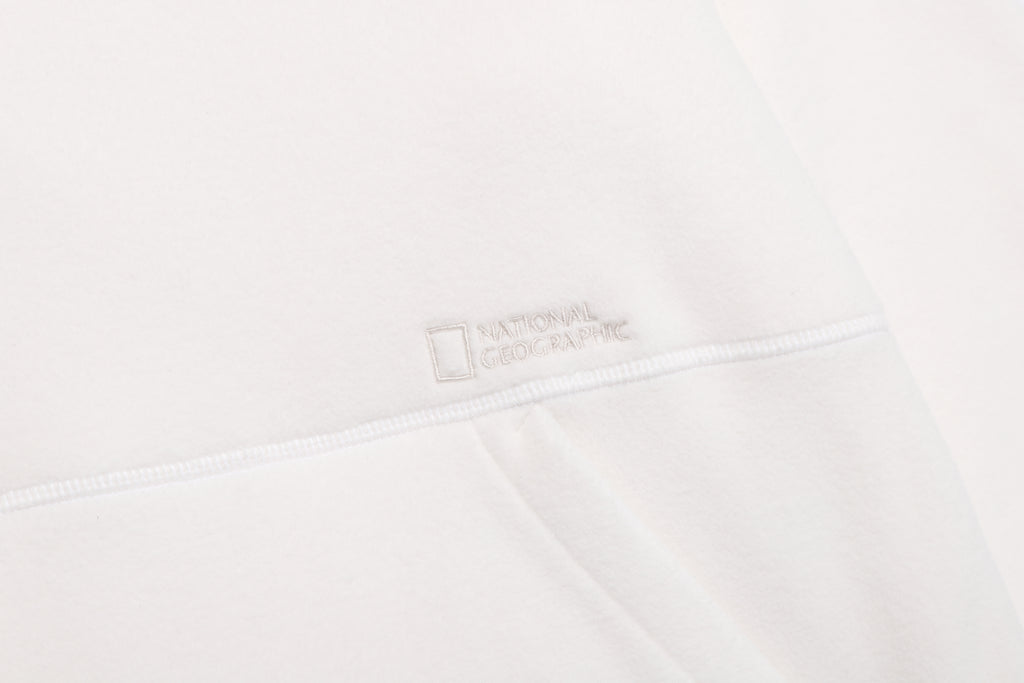 Women'S [Polartec] Naos Fleece Half Zip Up Hoodie- O/White