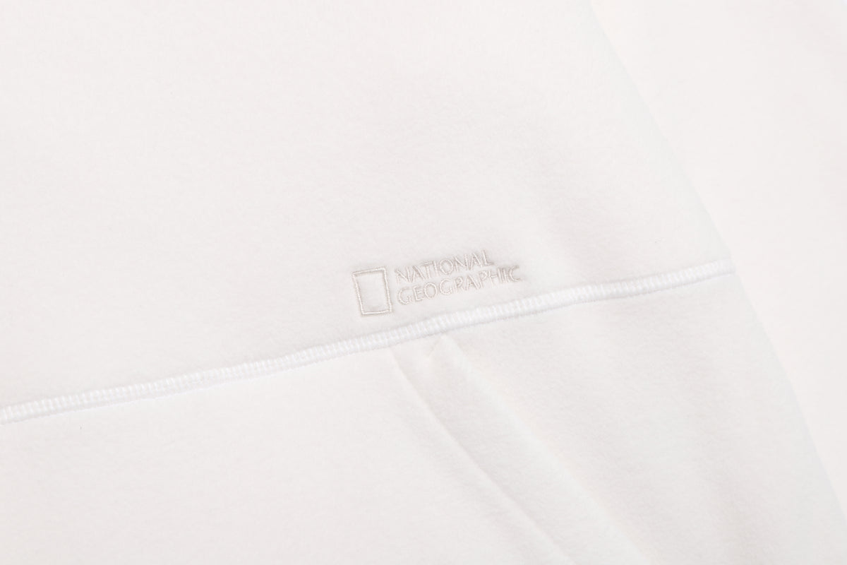 Women'S [Polartec] Naos Fleece Half Zip Up Hoodie- O/White