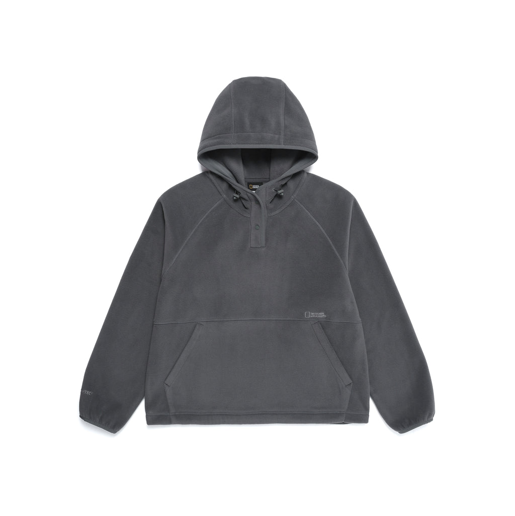 Women'S [Polartec] Naos Fleece Half Zip Up Hoodie- Iron Grey