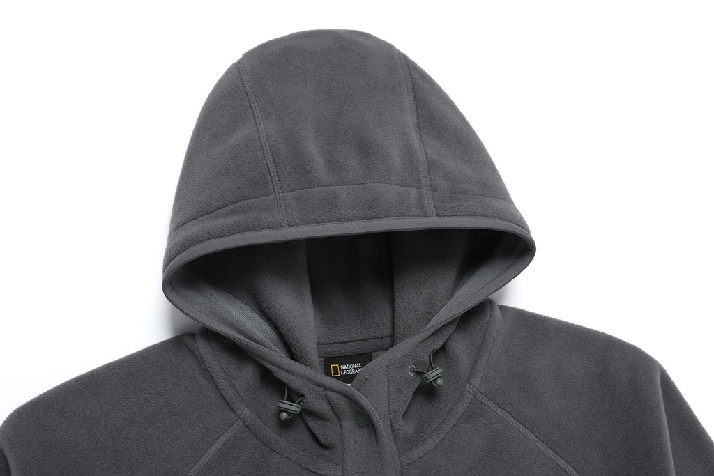 Women'S [Polartec] Naos Fleece Half Zip Up Hoodie- Iron Grey