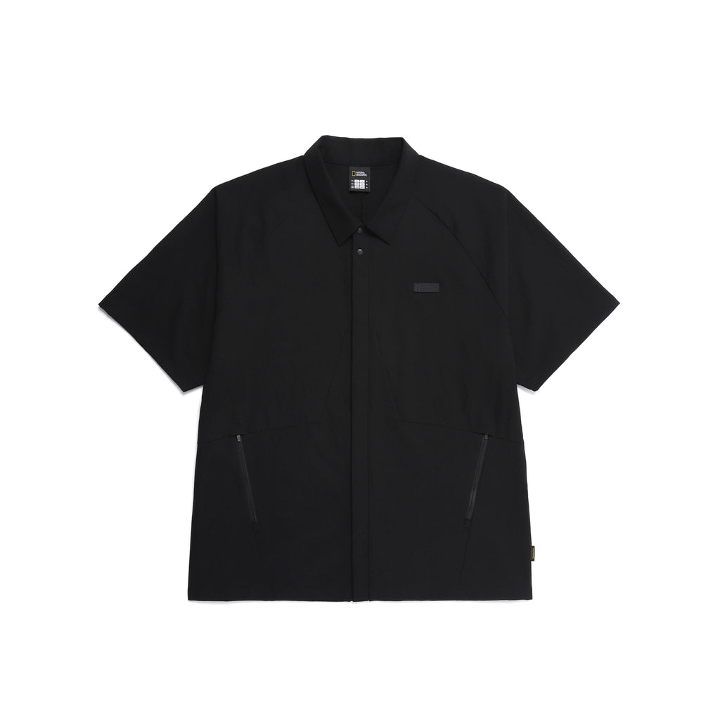 Men'S Micro Airdot Semi-Over Fit Shacket- Black