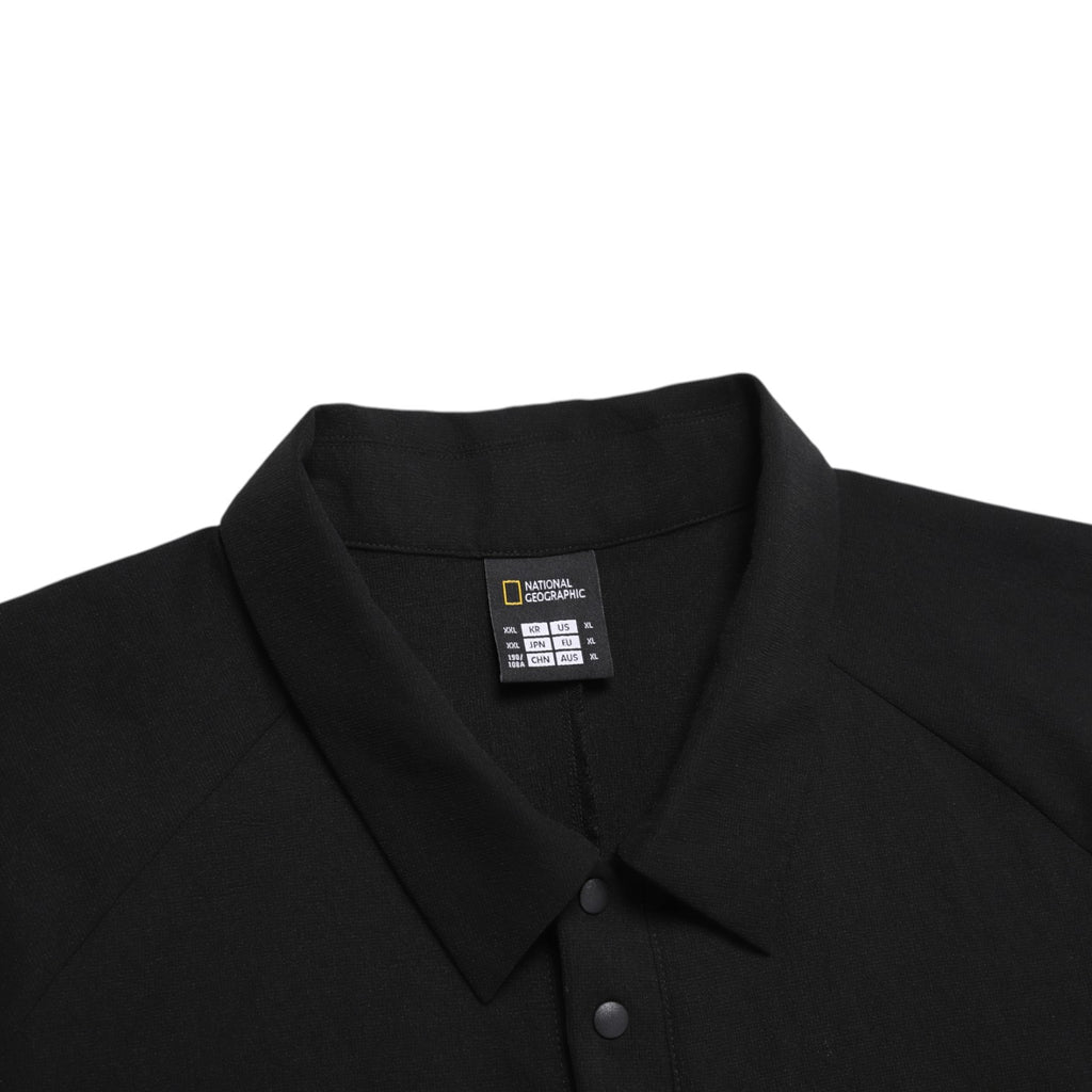 Men'S Micro Airdot Semi-Over Fit Shacket- Black