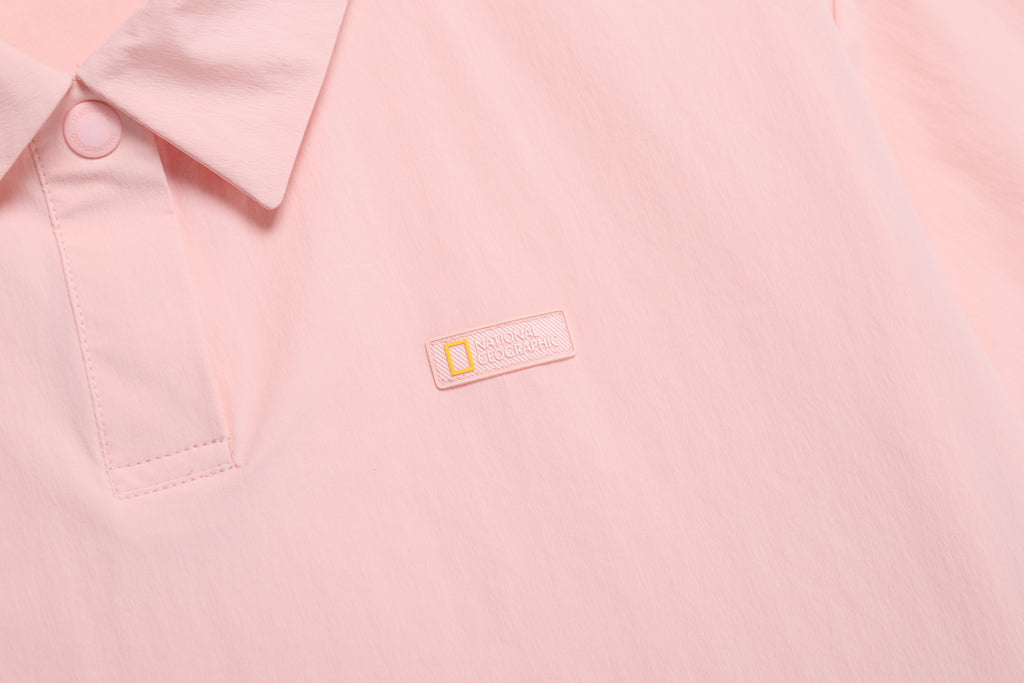 Women'S Adelie Light Woven Stretch Collar T-Shirt- L/Pink