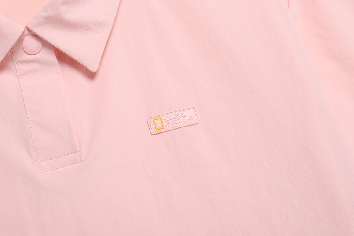 Women'S Adelie Light Woven Stretch Collar T-Shirt- L/Pink