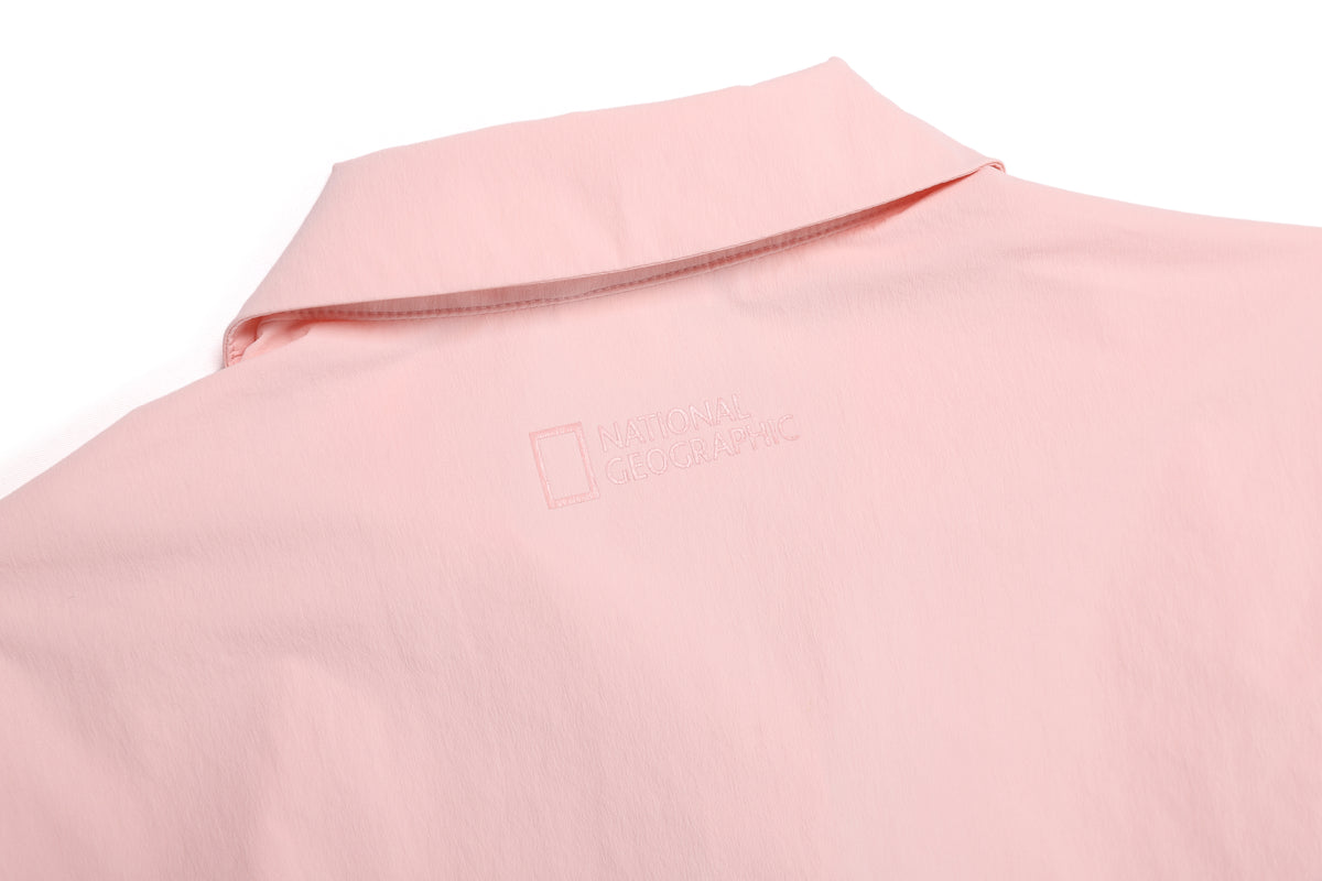 Women'S Adelie Light Woven Stretch Collar T-Shirt- L/Pink