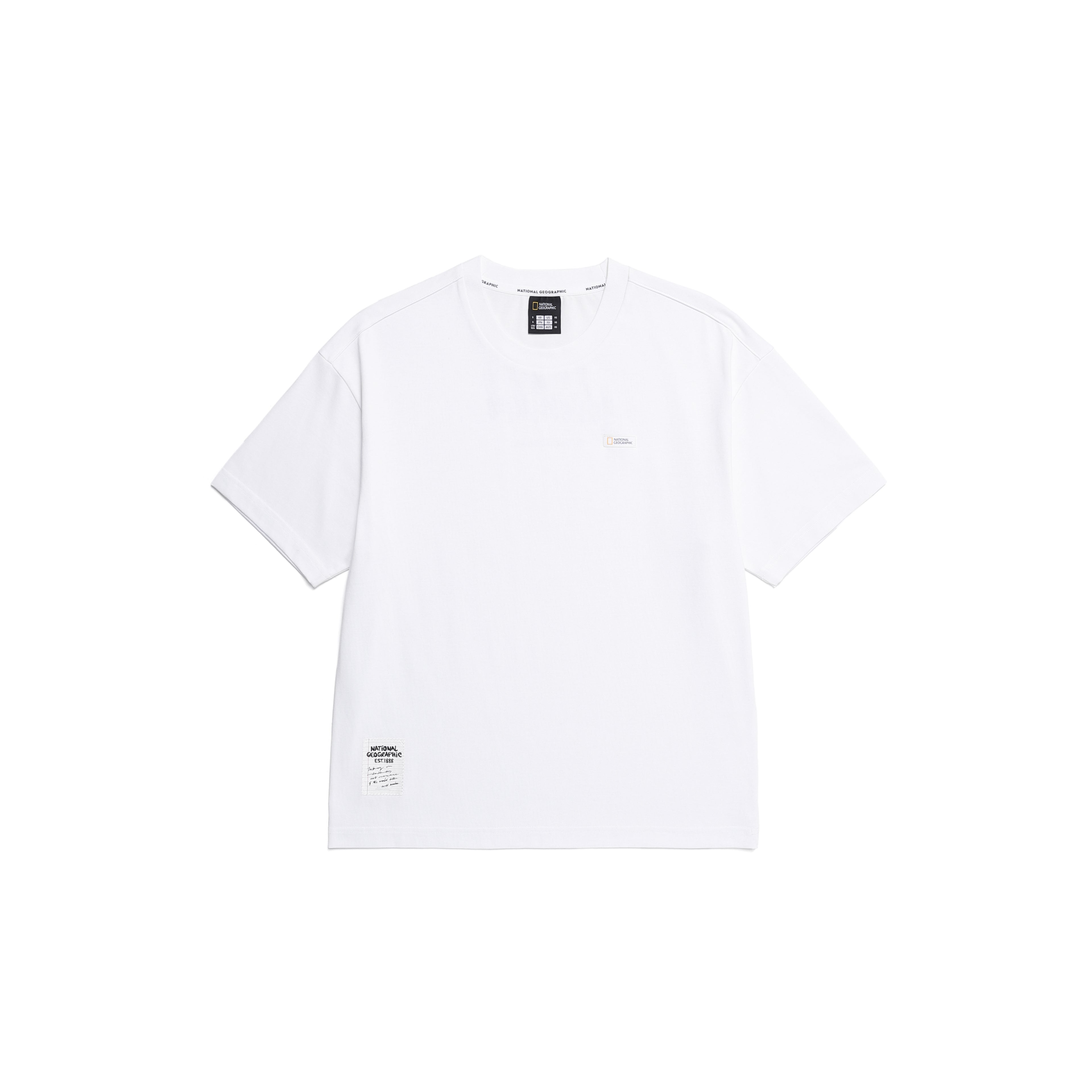 Unisex Treasure Signpost Semi-Over Fit Graphic H/Tee- White