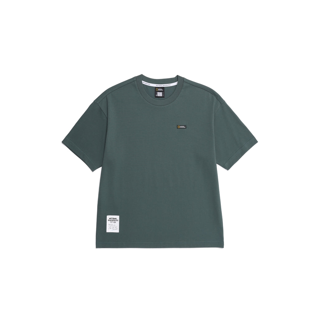 Unisex Treasure Signpost Semi-Over Fit Graphic H/Tee- D/Green
