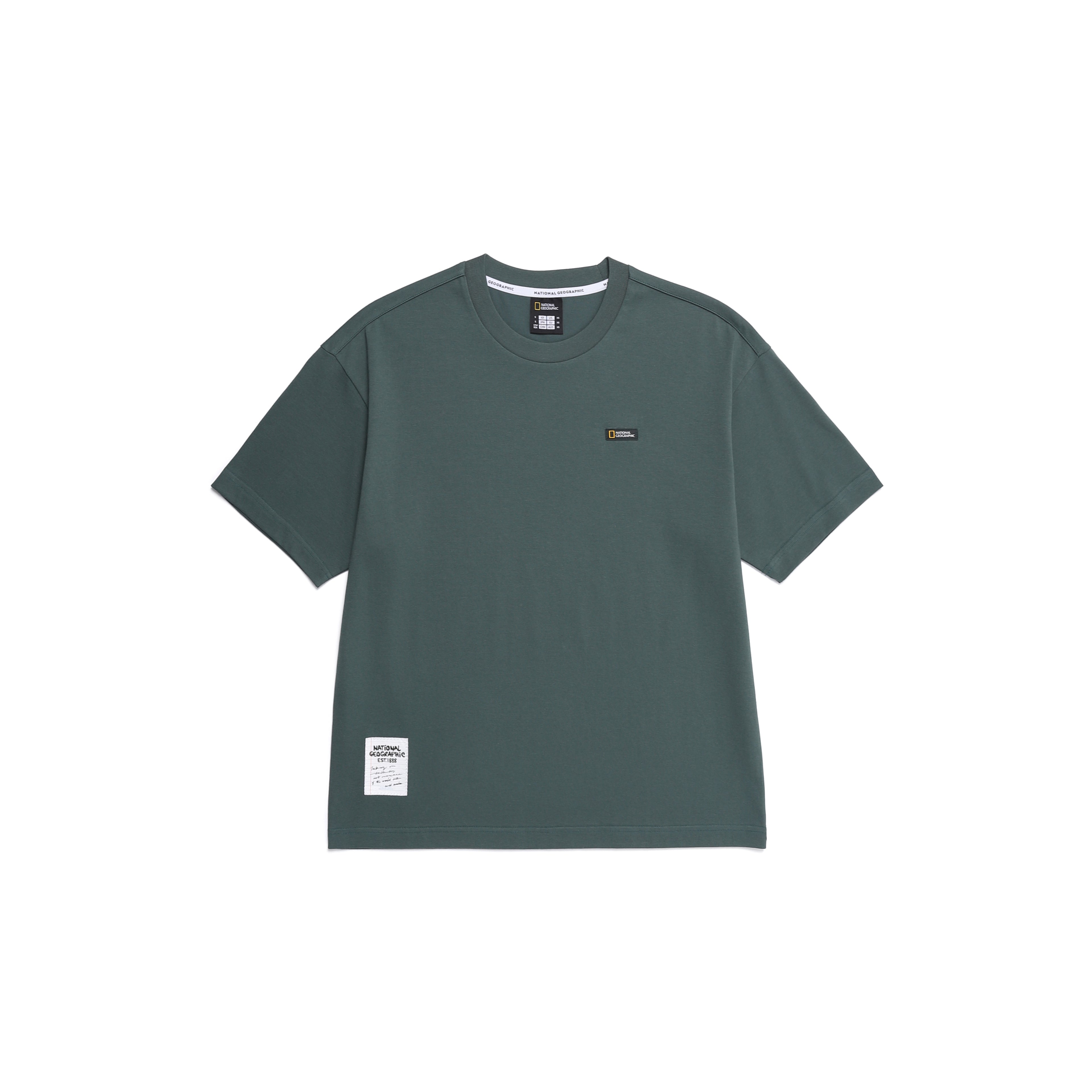 Unisex Treasure Signpost Semi-Over Fit Graphic H/Tee- D/Green