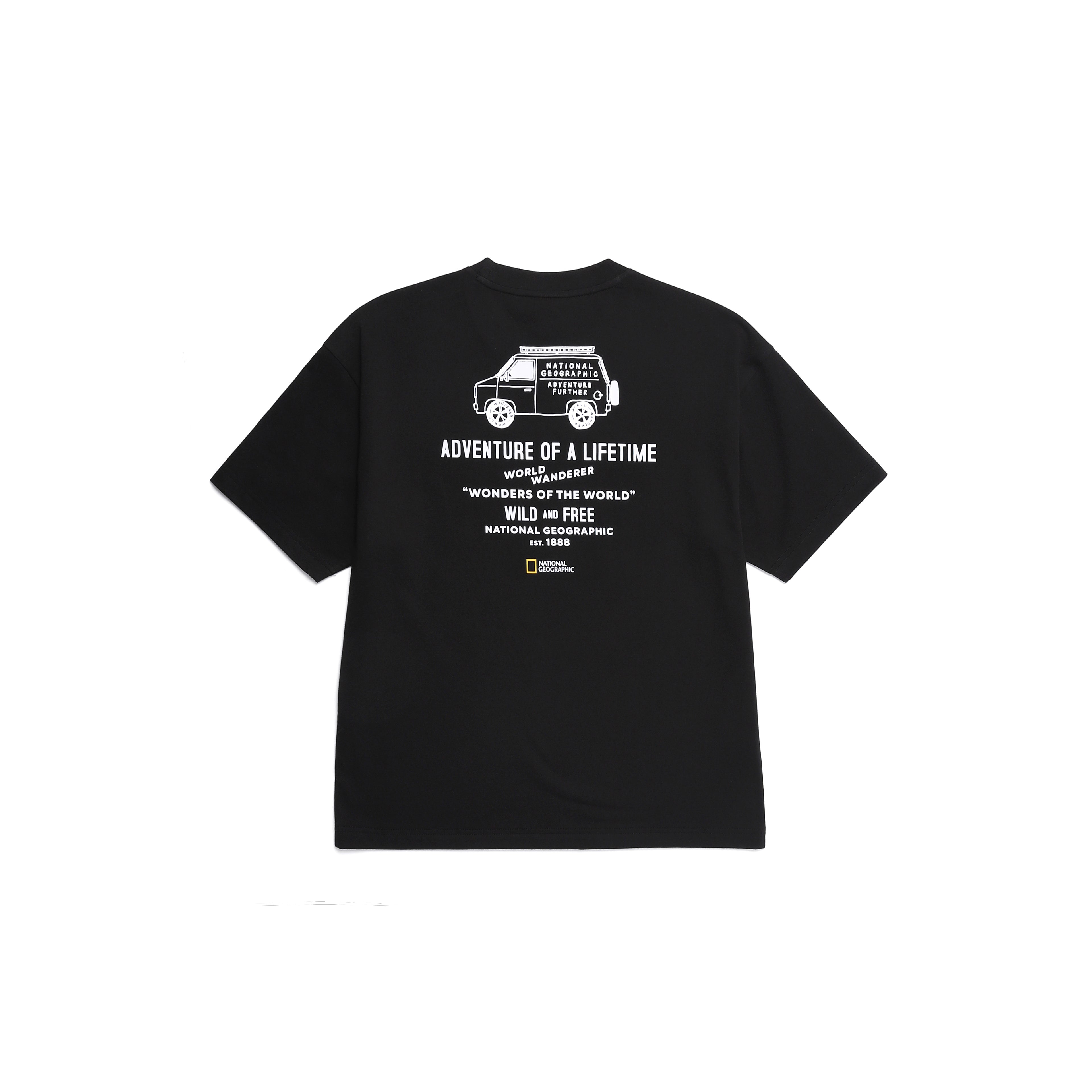 Unisex Treasure Old Van Semi Oversized Graphic Tee- Carbon Black