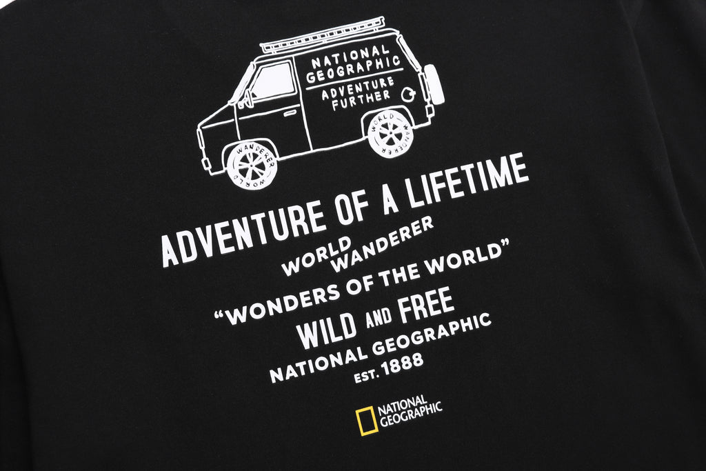 Unisex Treasure Old Van Semi Oversized Graphic Tee- Carbon Black