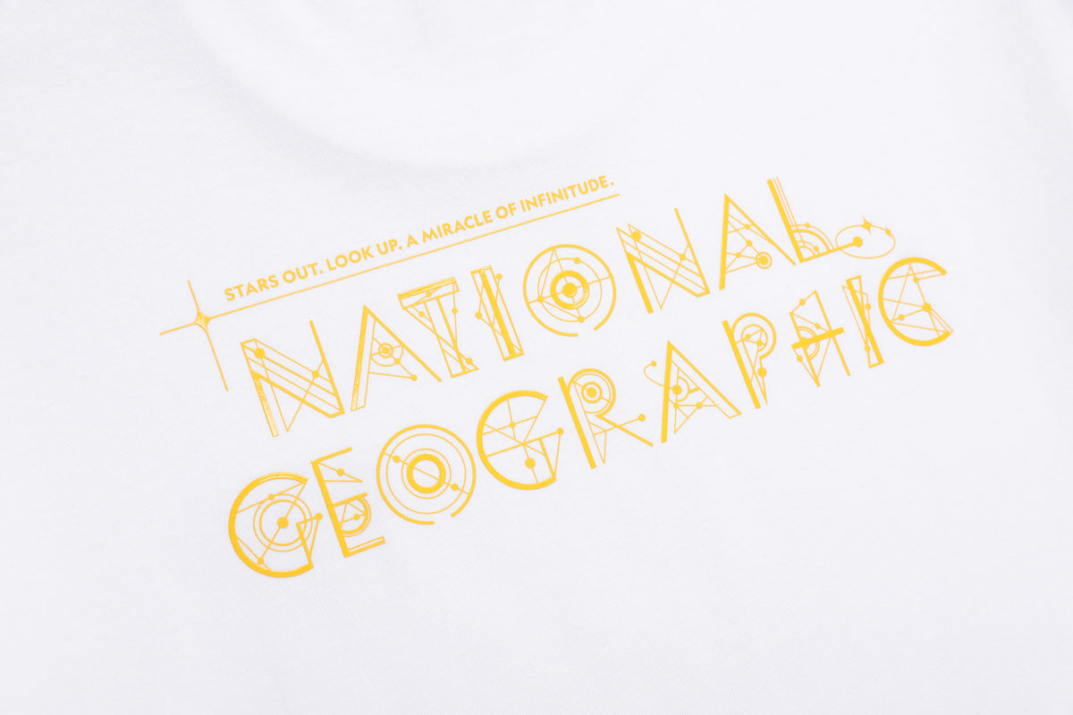 Unisex Regen Constellation Graphic Semi- Oversized T-Shirt- White