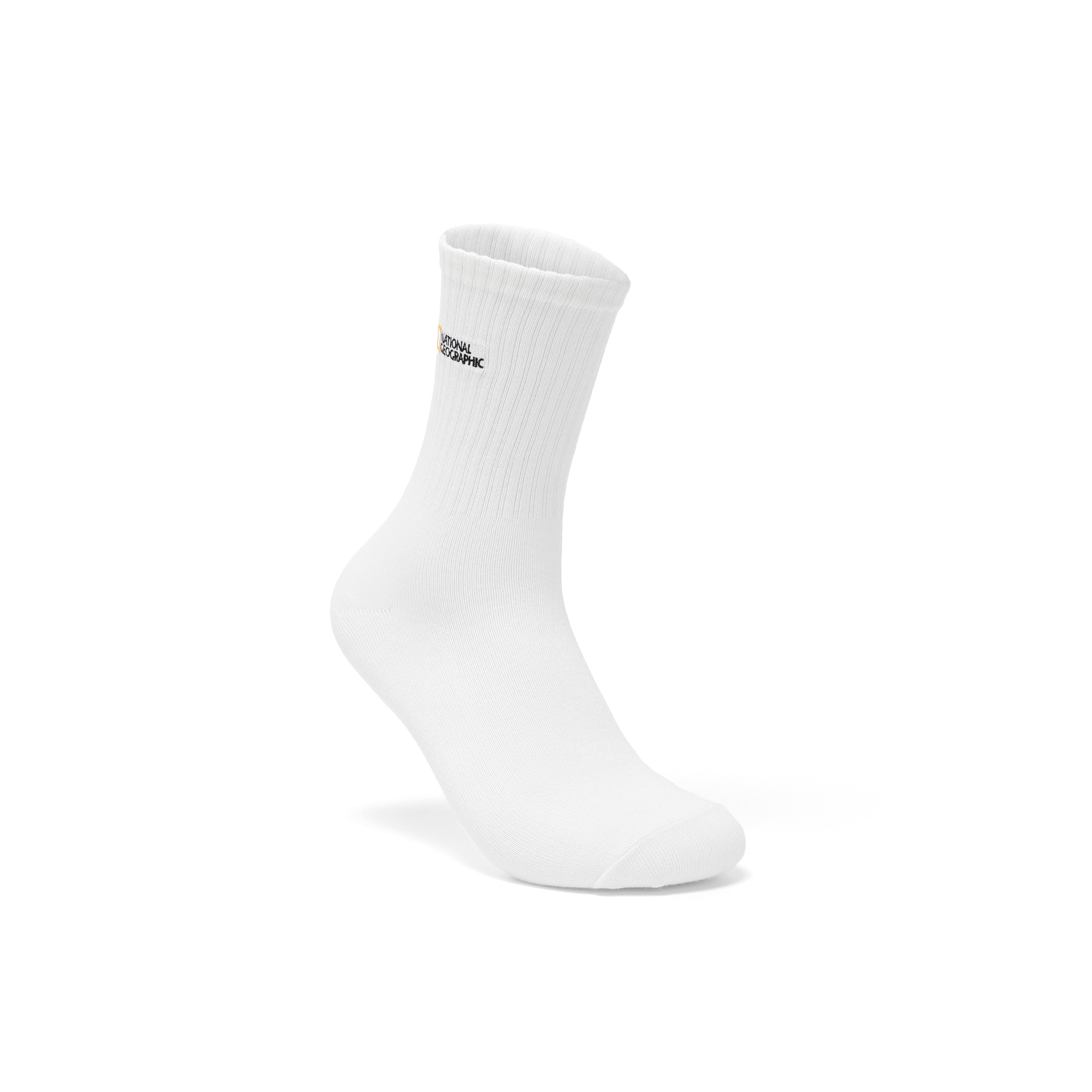 Unisex Logo Basic Socks- White