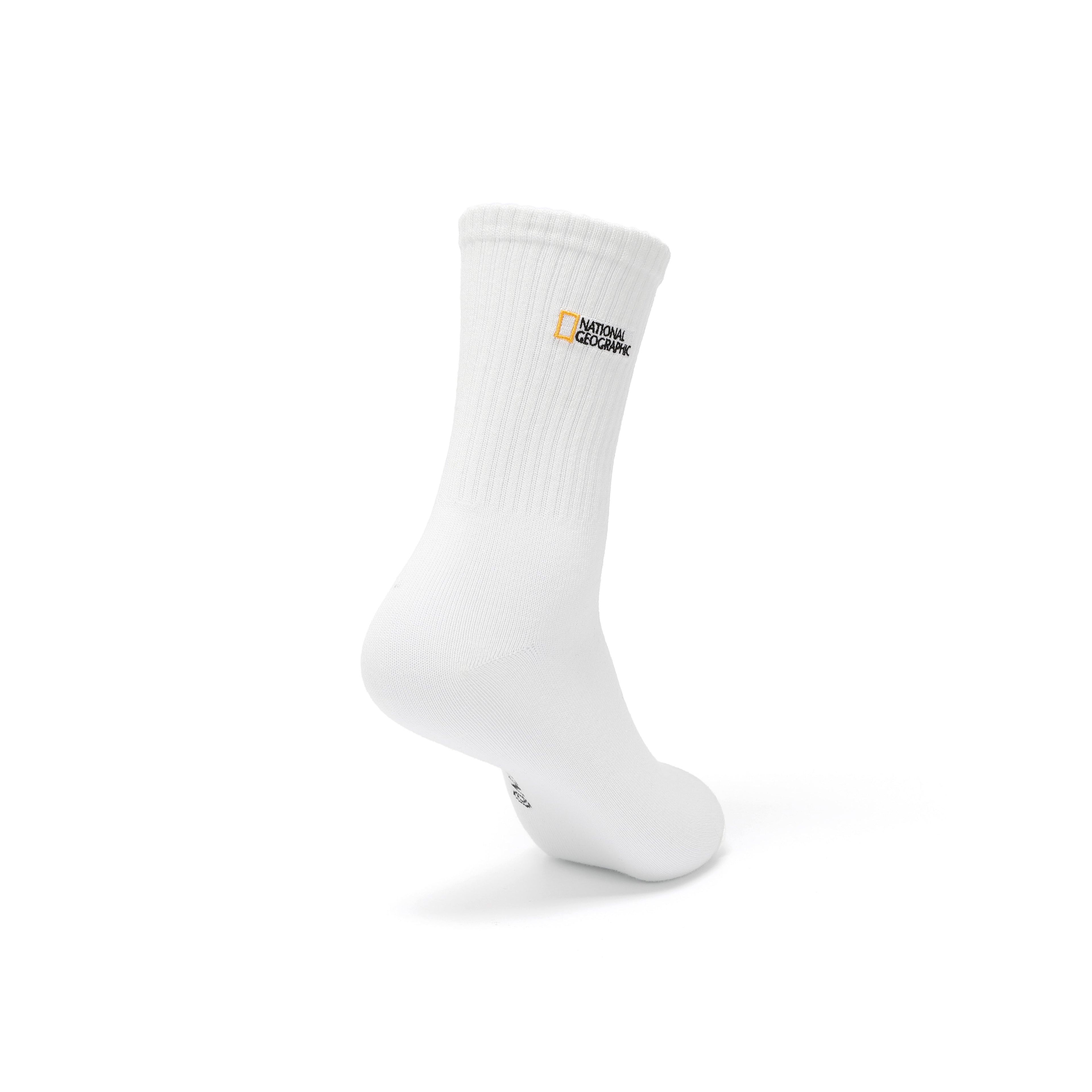 Unisex Logo Basic Socks- White
