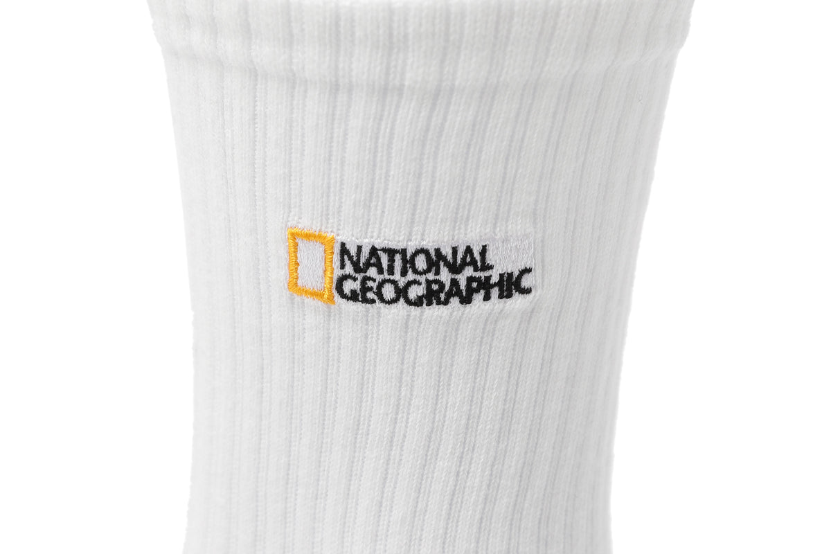 Unisex Logo Basic Socks- White