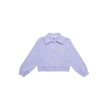 Kids Semi-Crop Half Zip-Up Sweatshirt