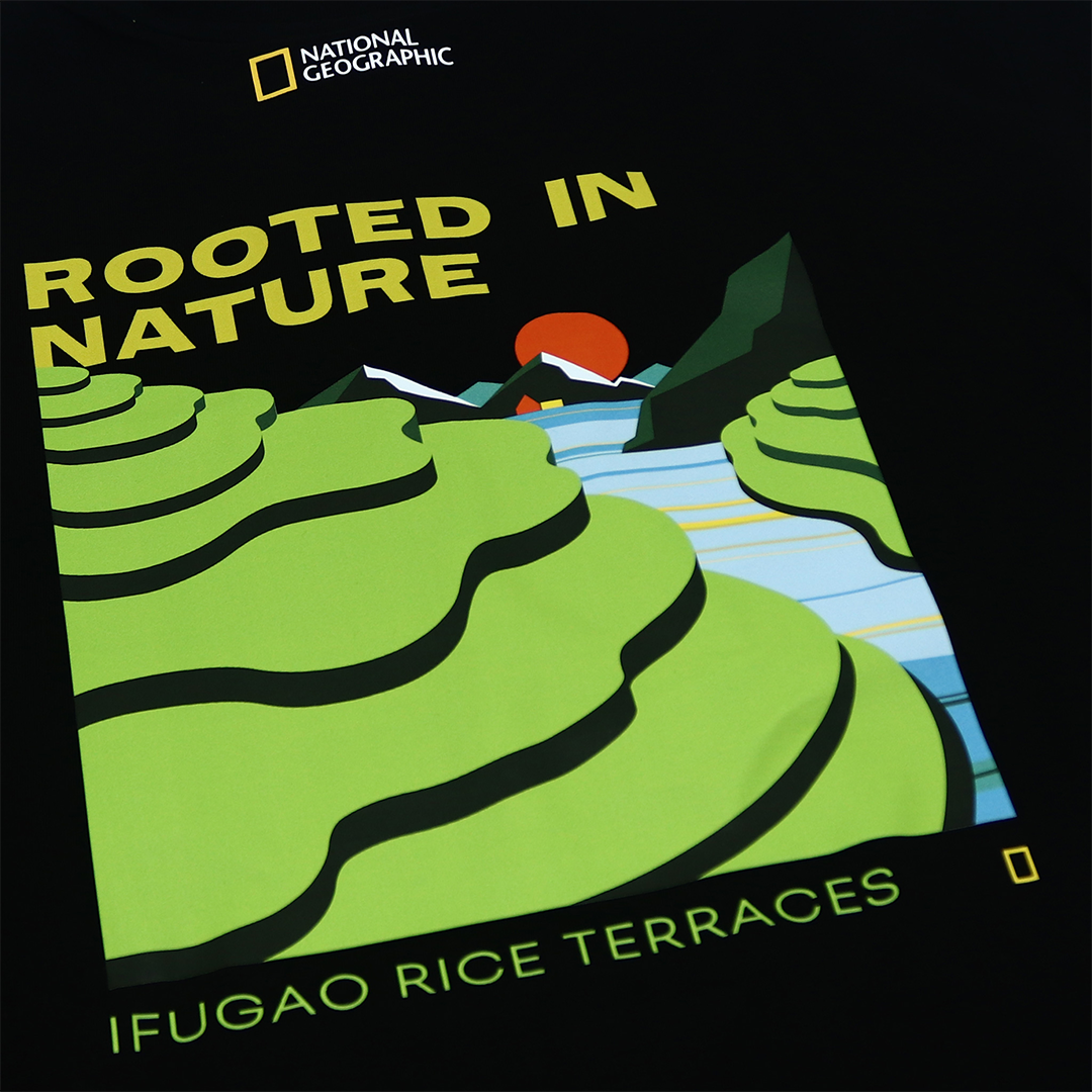 Unisex PH Exclusive Ifugao Rice Terraces Graphic T-Shirt- Black