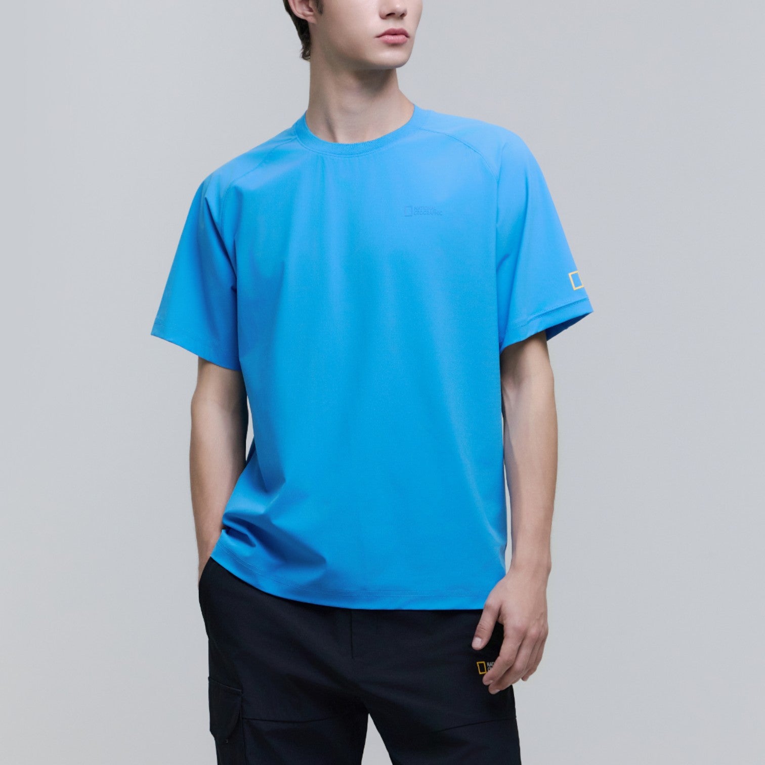 UNISEX STANDARD FIT CUTTING LINE SS TEE- CLOUD BLUE