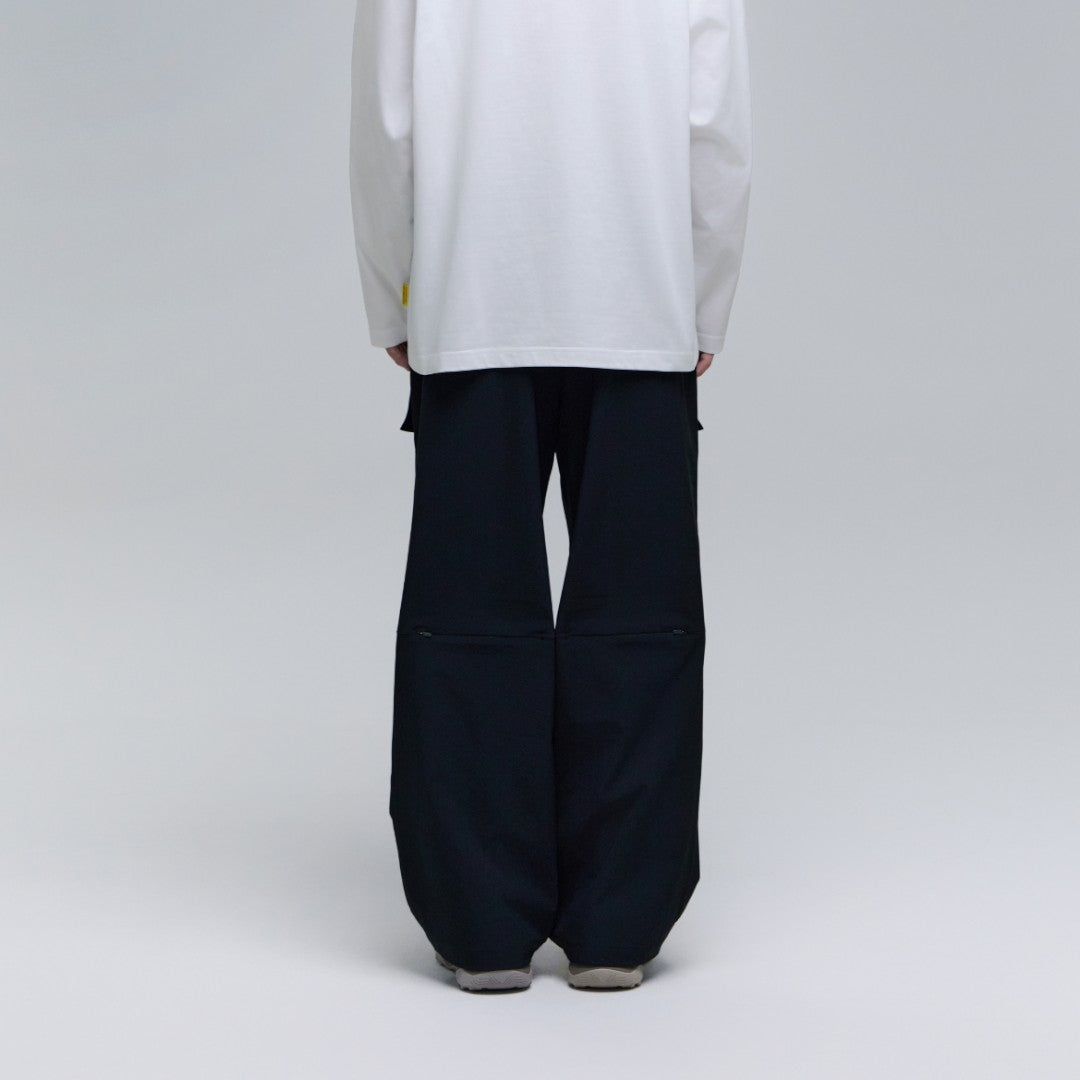 Unisex Parachute Wide Fit Pants- Carbon Black