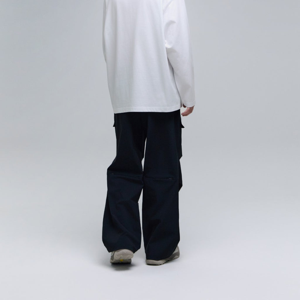 Unisex Parachute Wide Fit Pants- Carbon Black