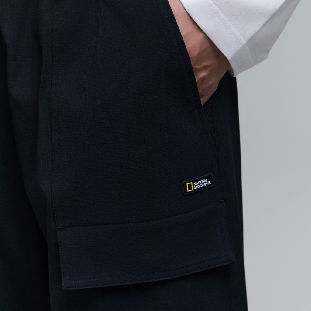 Unisex Parachute Wide Fit Pants- Carbon Black