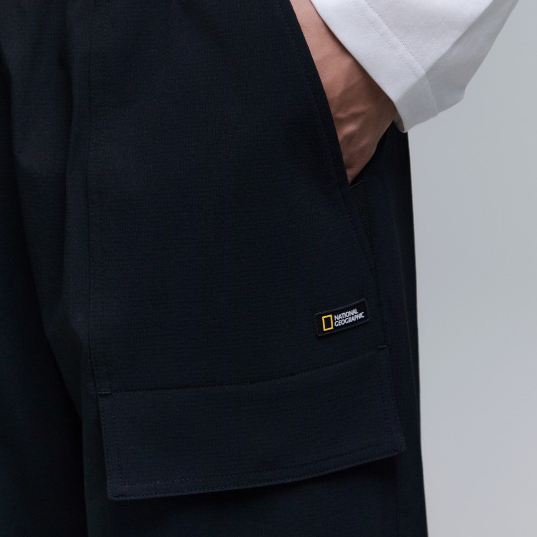 Unisex Parachute Wide Fit Pants- Carbon Black