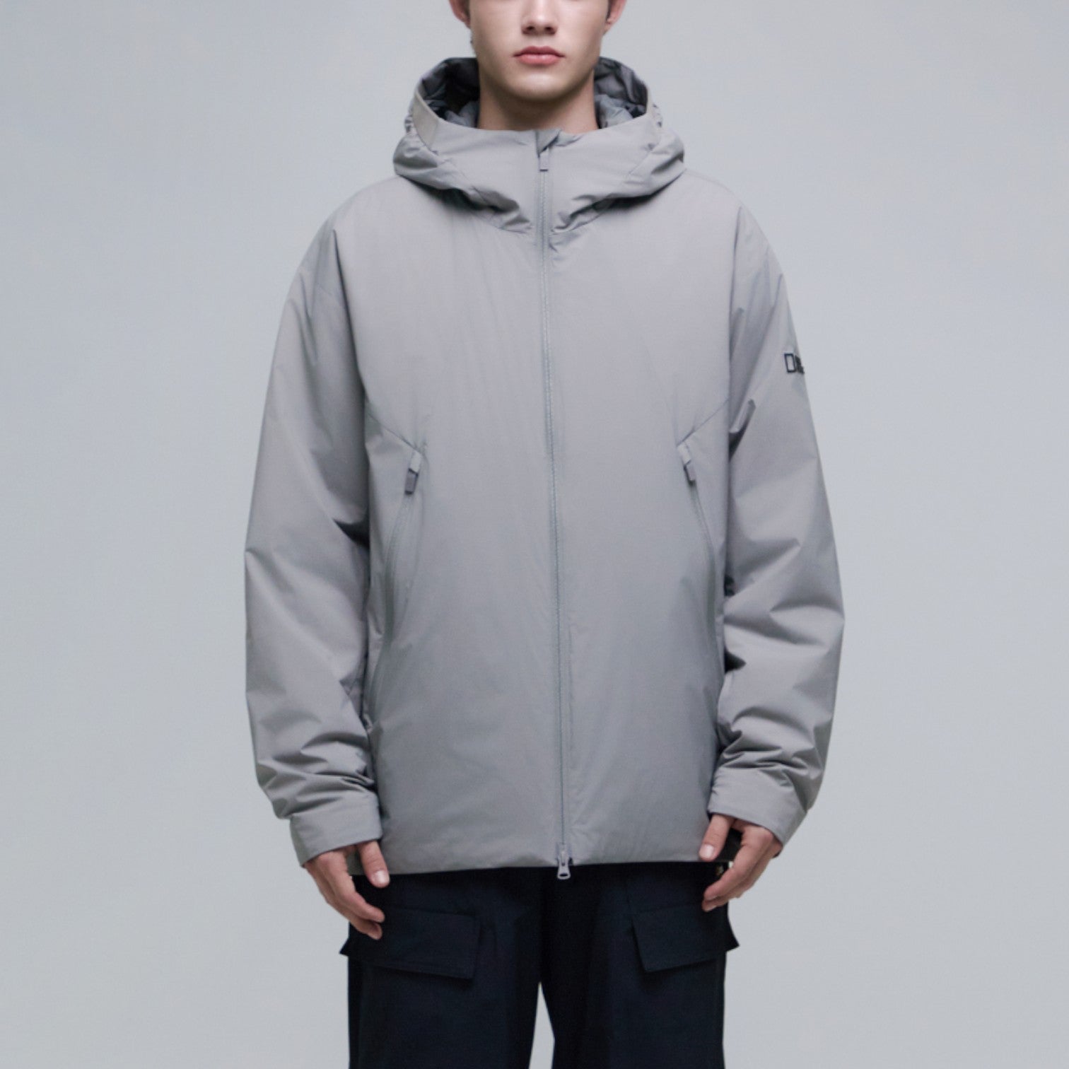 MEN'S URBAN HOODIE DOWN JACKET-MOURNING GREY