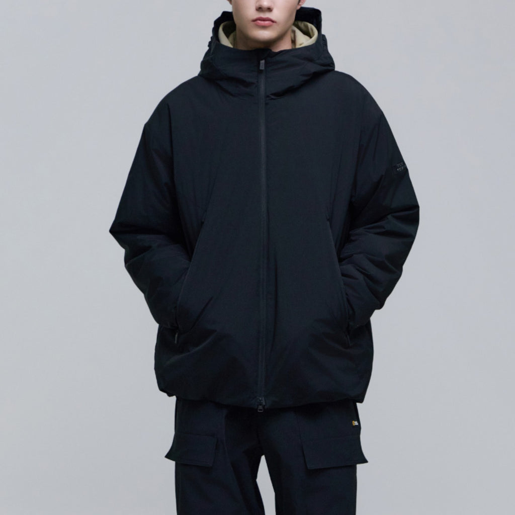 Men'S Urban Hoodie Down Jacket- Carbon Black